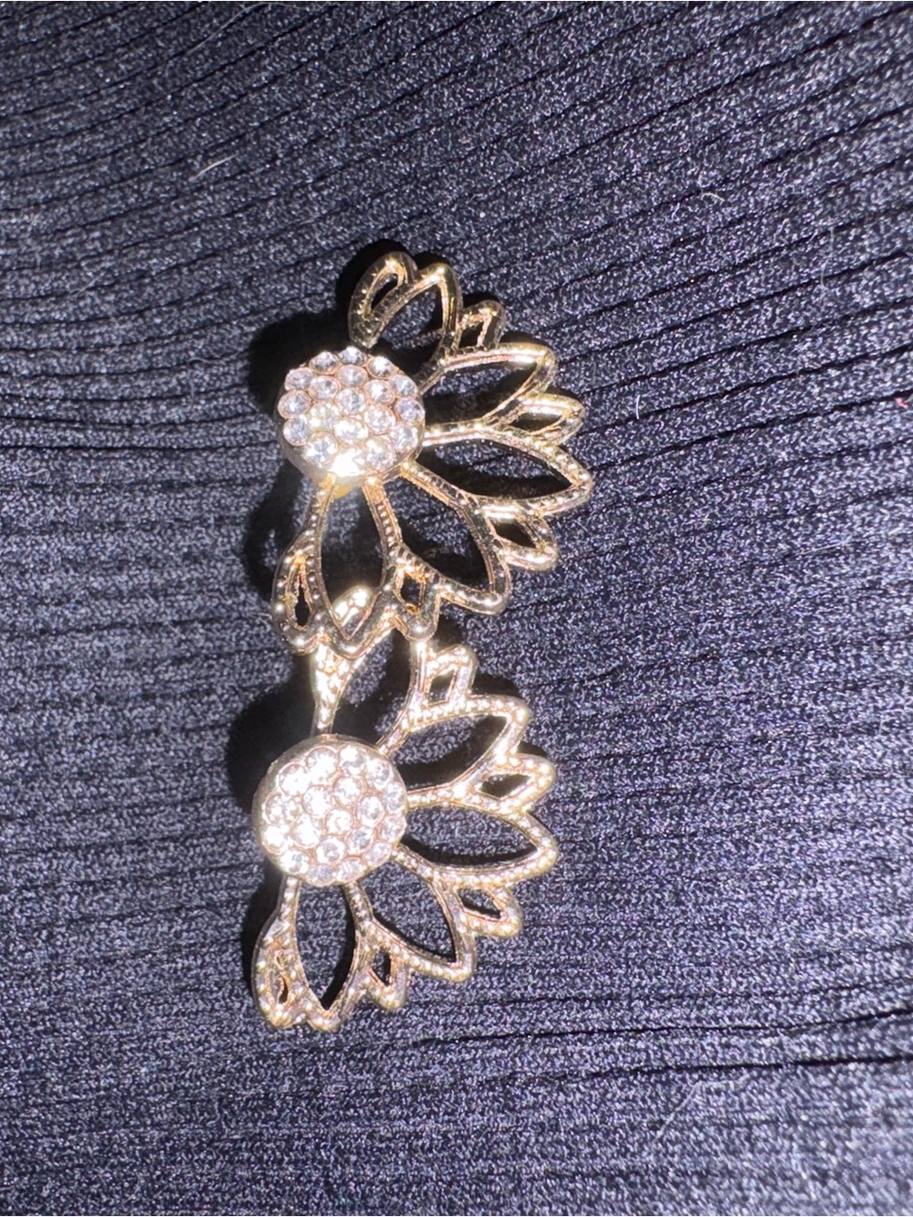 Gold Crystal Lotus Earrings - Women Jewelry